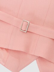 Reiss Pink Magda Button-Through Tailored Waistcoat - Image 7 of 7