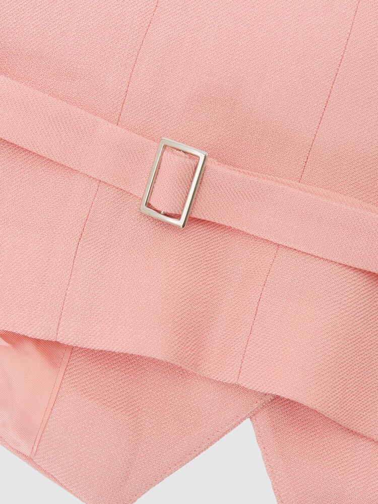 Reiss Pink Magda Button-Through Tailored Waistcoat - Image 7 of 7