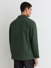 Reiss Forest Green Planner Cotton-Canvas Four-Pocket Chore Jacket - Image 5 of 6
