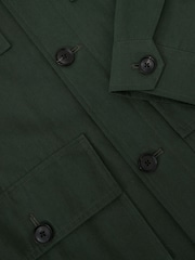 Reiss Forest Green Planner Cotton-Canvas Four-Pocket Chore Jacket - Image 6 of 6
