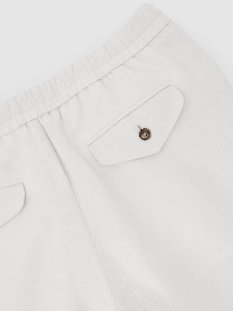 Reiss Stone Barges Linen Relaxed-Fit Drawstring Trousers - Image 5 of 5 Reiss Stone Barges Linen Relaxed-Fit Drawstring Trousers - Image 5 of 5