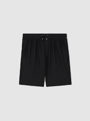 Reiss Black Ajay Seersucker Drawstring Shorts - Image 2 of 6