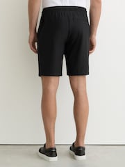 Reiss Black Ajay Seersucker Drawstring Shorts - Image 5 of 6