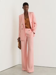 Reiss Pink Magda Wide-Leg Suit Trouser - Image 1 of 7
