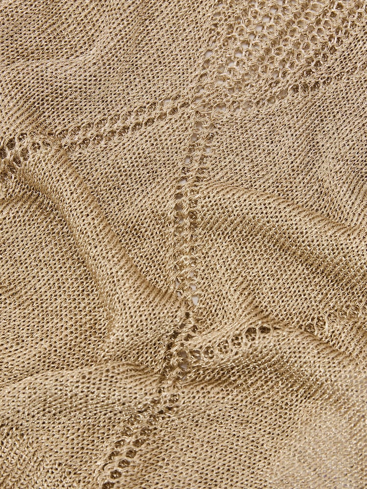 Reiss Gold Maia Textured-Knit Metallic Vest - Image 7 of 7 Reiss Gold Maia Textured-Knit Metallic Vest - Image 7 of 7