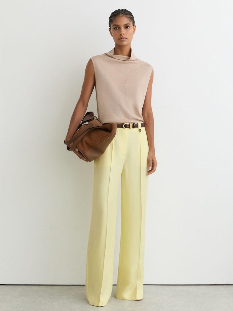Reiss Yellow Magda Wide-Leg Suit Trousers - Image 1 of 8