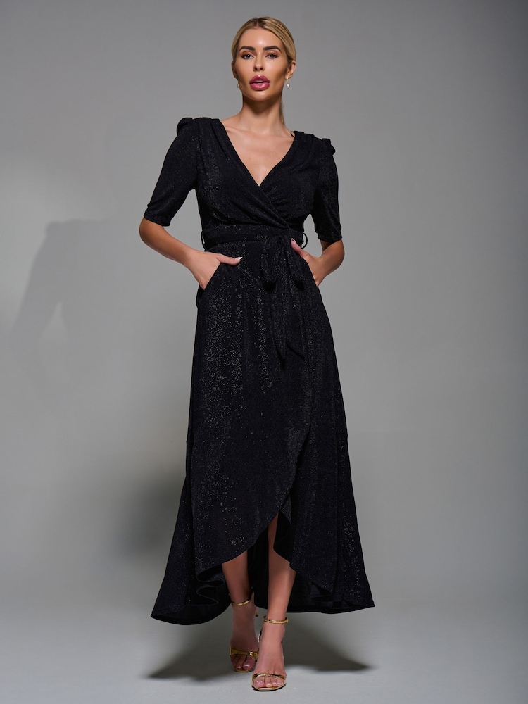 wrap maxi dress formal ZAPAKA Women Ivory Satin Long Work Dress with Back Slit Bateau Neck Mermaid  Double Breasted Semi-Formal Dress