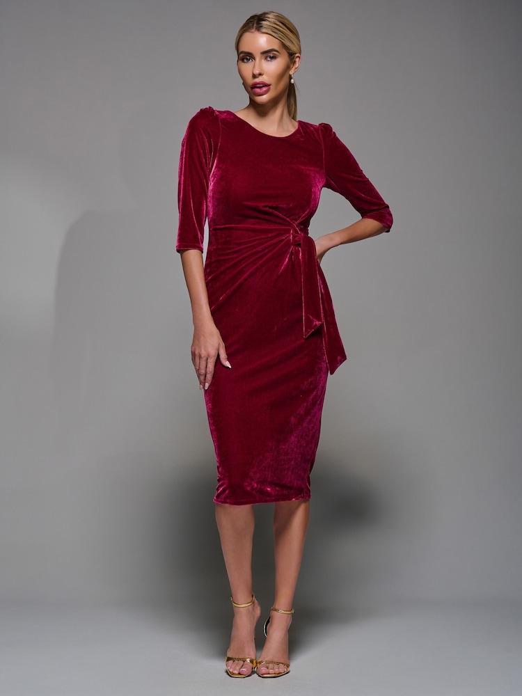 red velvet bodycon dress Womens Jolie Moi Coral Side Tie Size:2XL (14/16) It is measured from Pride Outfits Charming A-line Sweetheart Burgundy