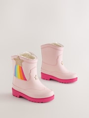 Little Bird by Jools Oliver Pink Pastel Rainbow Western Style Welly Boots - Image 3 of 5