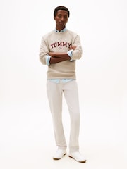 Tommy Hilfiger Grey Denton Textured Print Straight Leg Trousers - Image 3 of 5