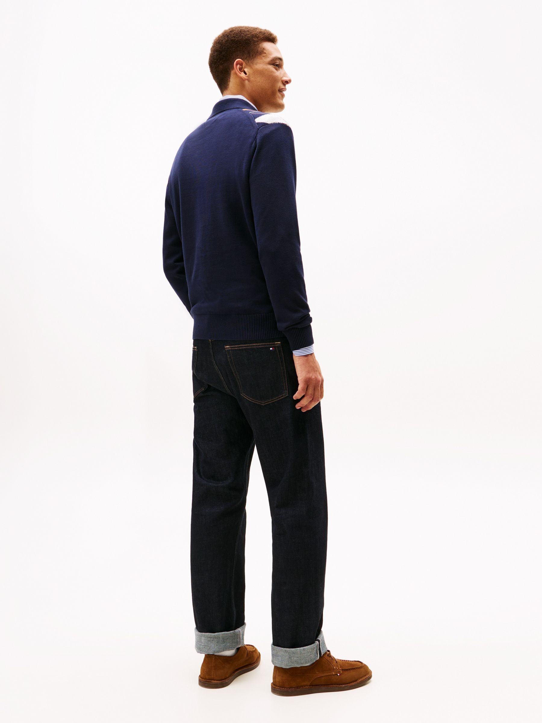 Buy Tommy Hilfiger Blue Argyle Rugby Collar Jumper from Next USA