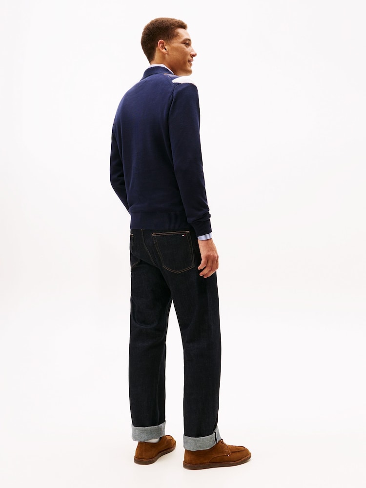 Tommy Hilfiger Blue Argyle Rugby Collar Jumper - Image 2 of 5