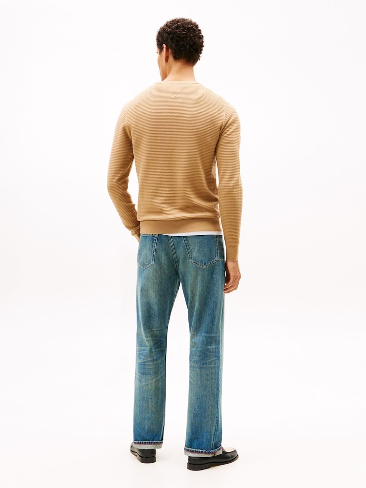 Tommy Hilfiger Natural Textured Knit Crew Neck Jumper - Image 2 of 5 Tommy Hilfiger Natural Textured Knit Crew Neck Jumper - Image 2 of 5