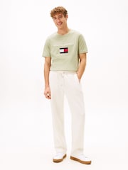 Tommy Hilfiger Green Logo Embroidery Crew Neck T-Shirt - Image 3 of 5