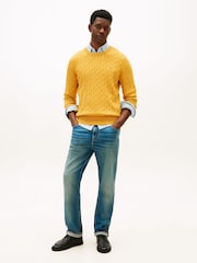 Tommy Hilfiger Yellow Flag Embroidery Cable Knit Jumper - Image 3 of 5