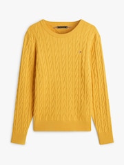 Tommy Hilfiger Yellow Flag Embroidery Cable Knit Jumper - Image 5 of 5
