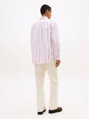 Tommy Hilfiger Pink Regular Fit Pinstripe Oxford Shirt - Image 2 of 5
