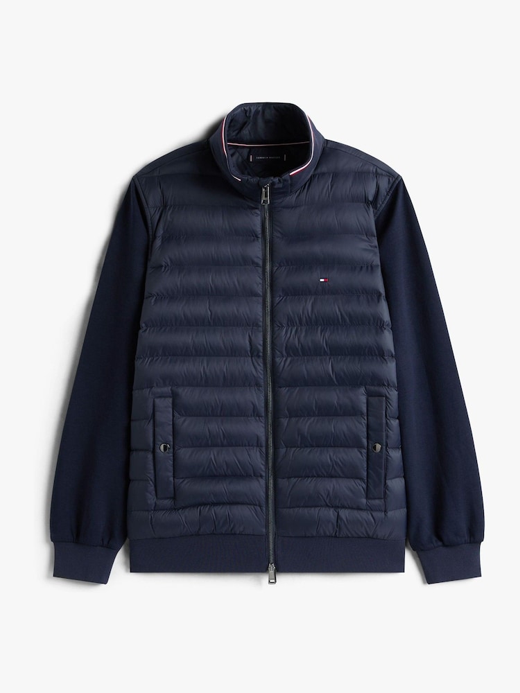 Tommy Hilfiger Blue Mixed Texture Quilted Zip Thru Sweatshirt - Image 5 of 5 Tommy Hilfiger Blue Mixed Texture Quilted Zip Thru Sweatshirt - Image 5 of 5