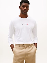 Blanco - Tommy Hilfiger Logo Jersey Long Sleeve T-Shirt - Imagen 1 de 5