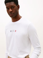 Blanco - Tommy Hilfiger Logo Jersey Long Sleeve T-Shirt - Imagen 4 de 5