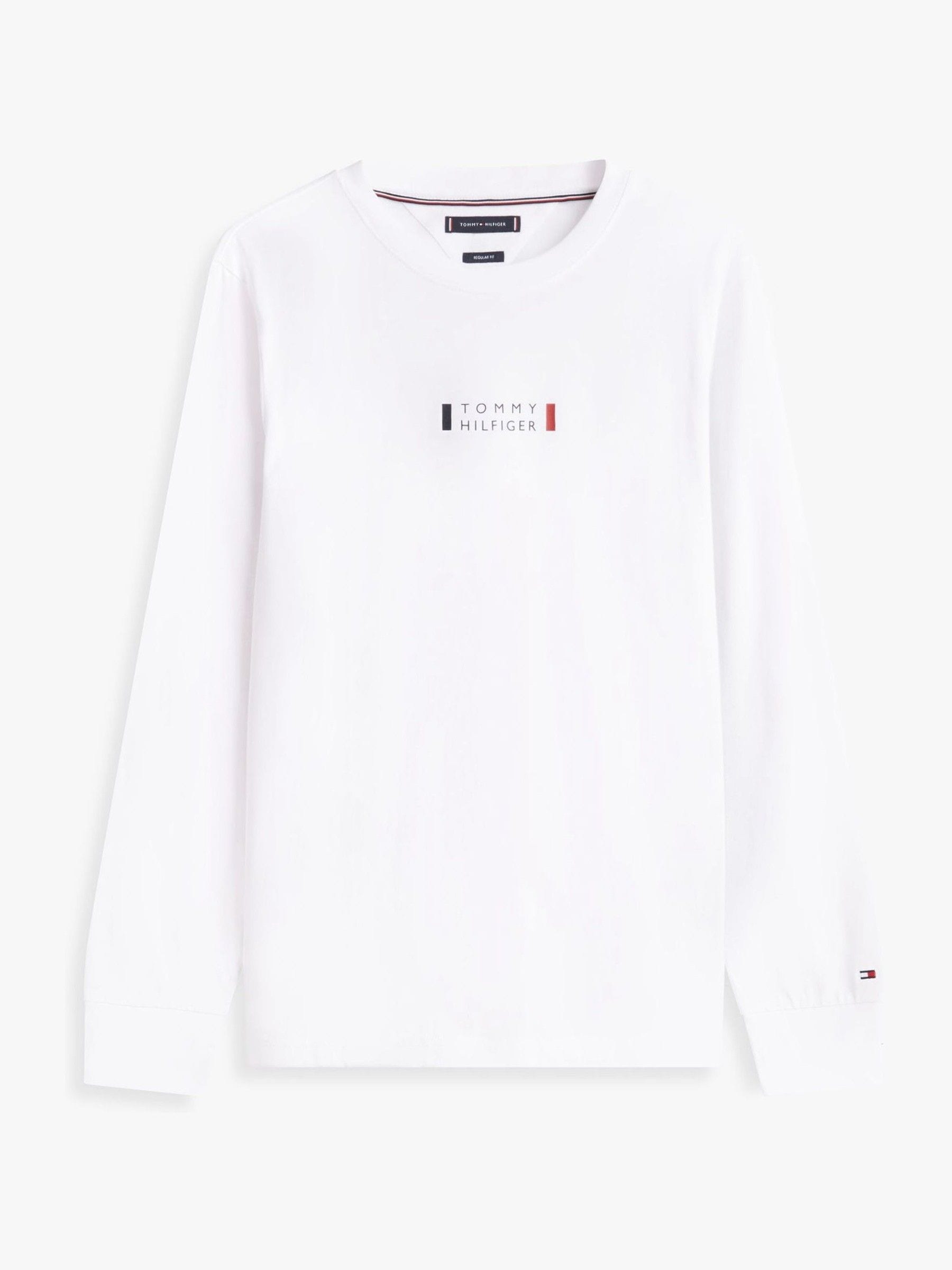 Buy Tommy Hilfiger White Logo Jersey Long Sleeve T-Shirt from Next