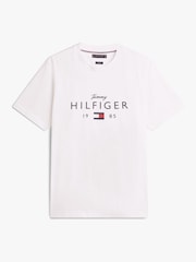 Tommy Hilfiger White Logo Graphic Jersey Crew Neck T-Shirt - Image 5 of 5