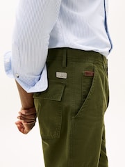 Tommy Hilfiger Green Washed Textured Sateen Utility Trousers - Image 2 of 4