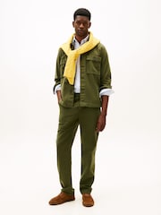 Tommy Hilfiger Green Washed Textured Sateen Utility Trousers - Image 3 of 4