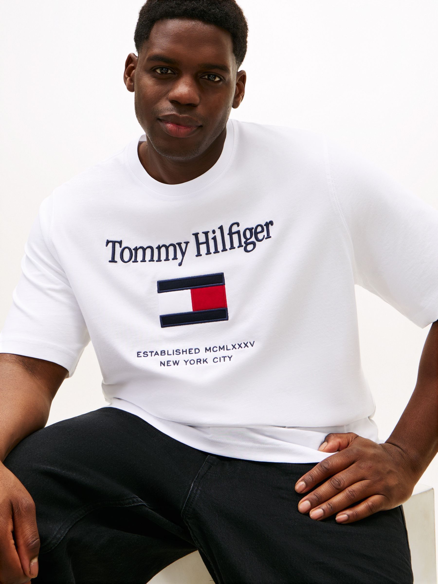 Buy Tommy Hilfiger White Tommy Flag Hoodie from Next USA