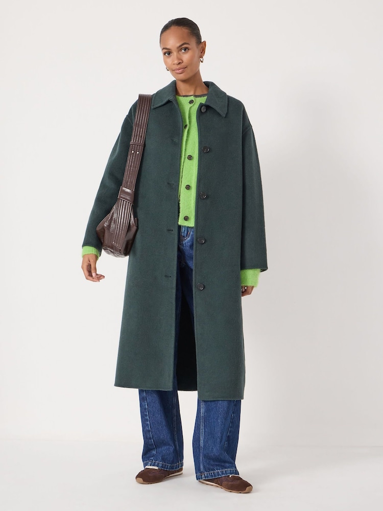 Hush Green Edie Pure Wool Double Faced Coat - Image 1 of 5 Hush Green Edie Pure Wool Double Faced Coat - Image 1 of 5