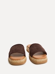 Linzi Tan Brown Stay Raffia Flatform Mule Sandals - Image 3 of 5