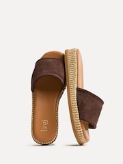 Linzi Tan Brown Stay Raffia Flatform Mule Sandals - Image 4 of 5