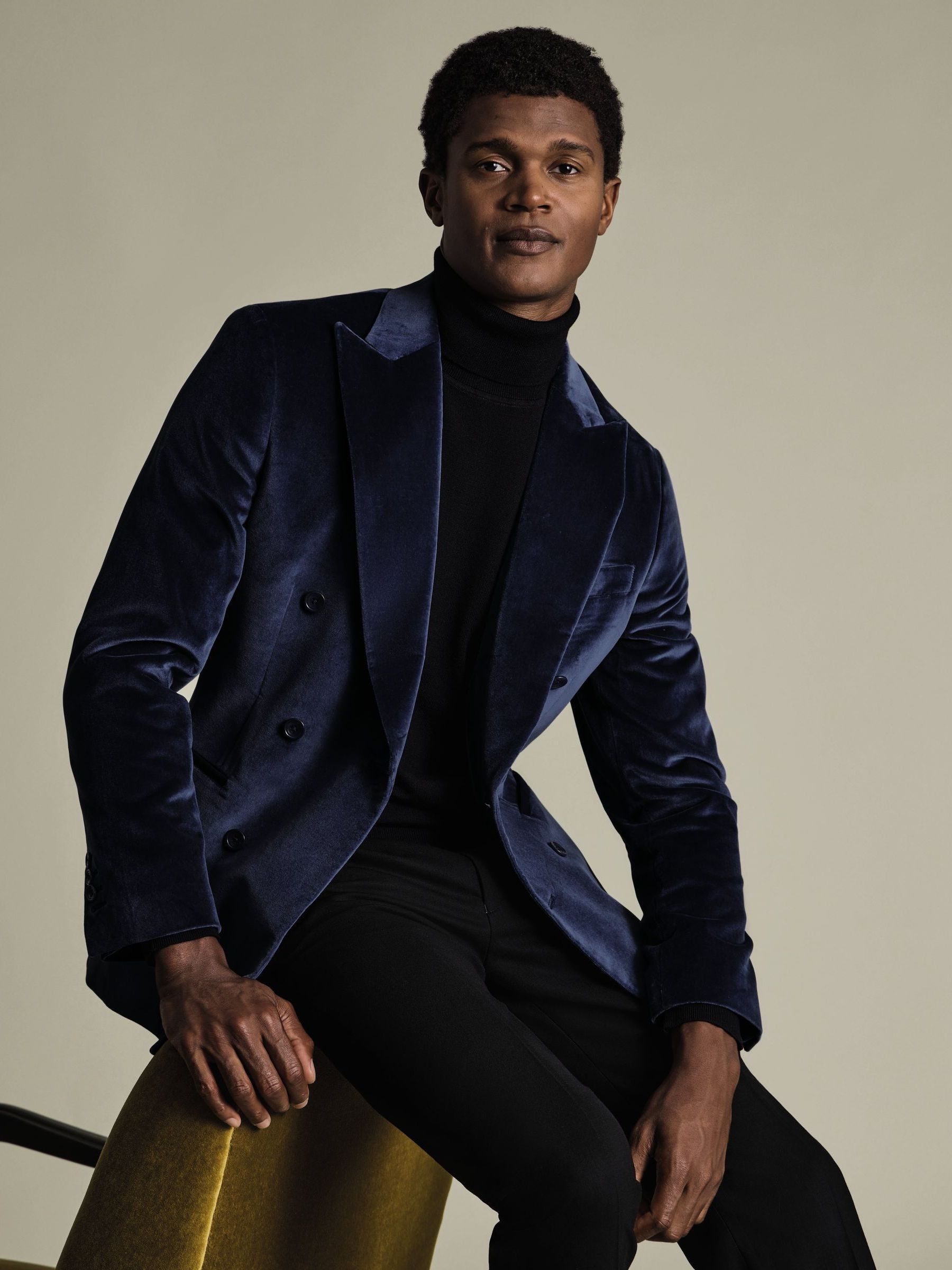 Buy Charles Tyrwhitt Blue Marl Italian Velvet Slim Fit Jacket from