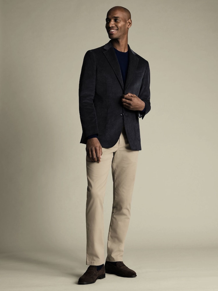 Charles Tyrwhitt Blue Corduroy Slim Fit Jacket - Image 1 of 5