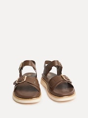 Linzi Brown Karis Double Buckle Flat Sandals - Image 3 of 5