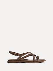 Linzi Tan Brown Zyra Strappy Toe Ring Flat Sandals - Image 2 of 5