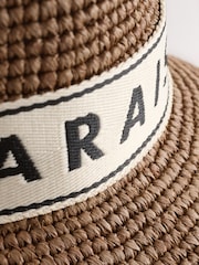 Neutral Le Marais Straw Bucket Hat - Image 4 of 5