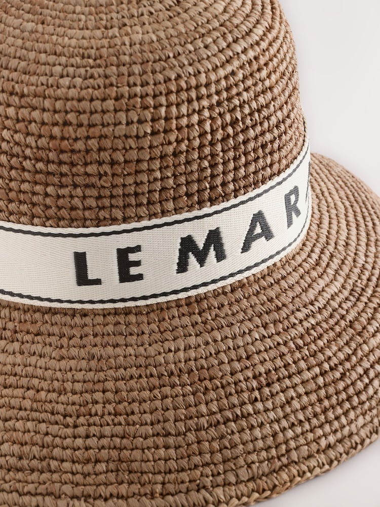 Neutral Le Marais Straw Bucket Hat - Image 5 of 5
