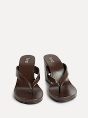 Linzi Brown Joia Toe Post Platform Wedge Sandals - Image 3 of 5