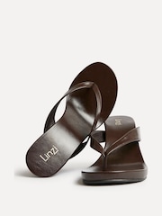 Linzi Brown Joia Toe Post Platform Wedge Sandals - Image 5 of 5