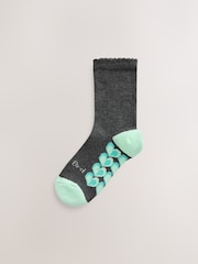 Little Bird by Jools Oliver Grey Back to School Bright Rainbow Sole Crew Socks 5 Pack - Image 2 of 8