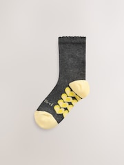 Little Bird by Jools Oliver Grey Back to School Bright Rainbow Sole Crew Socks 5 Pack - Image 3 of 8