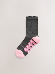 Little Bird by Jools Oliver Grey Back to School Bright Rainbow Sole Crew Socks 5 Pack - Image 4 of 8