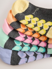 Little Bird by Jools Oliver Grey Back to School Bright Rainbow Sole Crew Socks 5 Pack - Image 7 of 8