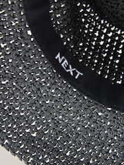 Black Raffia Weave Bucket Hat - Image 6 of 6