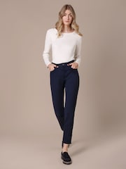 Celtic & Co Blue Stretch Twill Slim Leg Trousers - Image 2 of 7