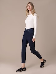 Celtic & Co Blue Stretch Twill Slim Leg Trousers - Image 3 of 7
