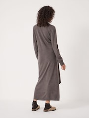 Hush Brown Merino V-Neck Tie Detail Dress - Image 3 of 3
