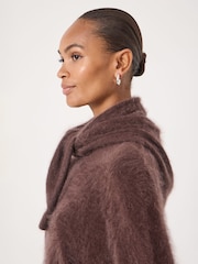 Hush Brown Brushed Cashmere Triange Scarf - Image 2 of 3