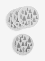 Set of 4 Grey Cosy Scandi Christmas Tree Woven Placemats - Image 2 of 4